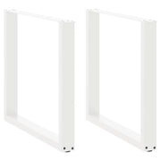 Set di 2 gambe regolabili per tavolo da pranzo a forma di U 80 x 72 cm design moderno acciaio bianco 02_0057429