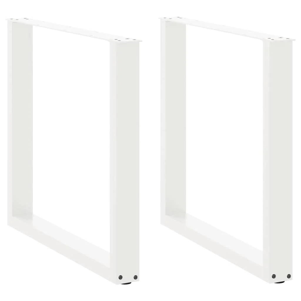 Set di 2 gambe regolabili per tavolo da pranzo a forma di U 80 x 72 cm design moderno acciaio bianco 02_0057429