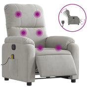 Poltrona | Sedia Relax Reclinante Massaggi Elettrica Grigio Chiaro Microfibra