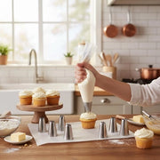 Set di Spatole Professionali per Fiori e Decorazioni - 10 Stuks Acciaio Inossidabile - Utensili per Decorazione - Adatto per Fiori, Stelle e Randini - Regali per Pasticceri - Utilizzo Versatile - Punzoni per Piping
