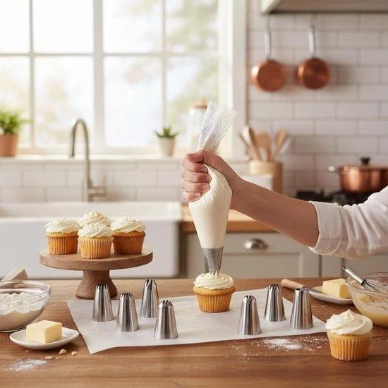 Set di Spatole Professionali per Fiori e Decorazioni - 10 Stuks Acciaio Inossidabile - Utensili per Decorazione - Adatto per Fiori, Stelle e Randini - Regali per Pasticceri - Utilizzo Versatile - Punzoni per Piping