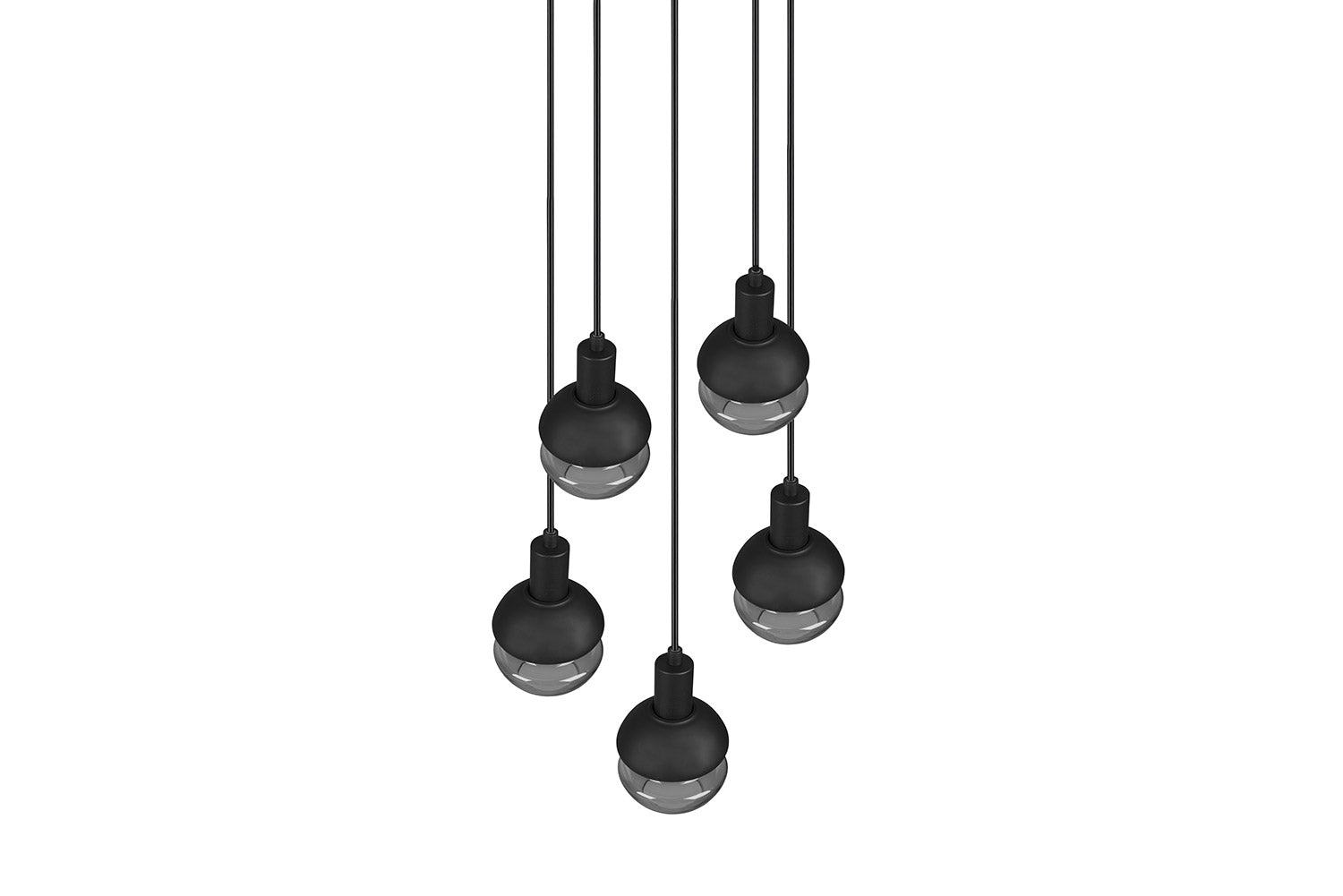 Lampada a Sospensione da Interno Attacco E14 in Metallo Nero e Oro