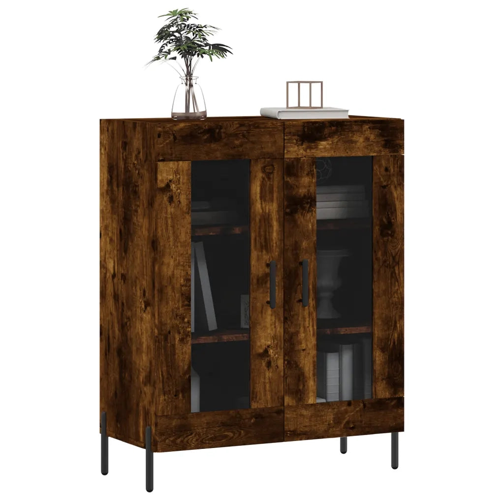 Credenza Rovere Fumo 69,5x34x90 cm in Legno Multistrato 827801