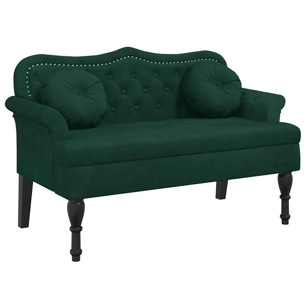 Panca con Cuscini Verde Scuro 120,5x65x75 cm Velluto CFW5608800