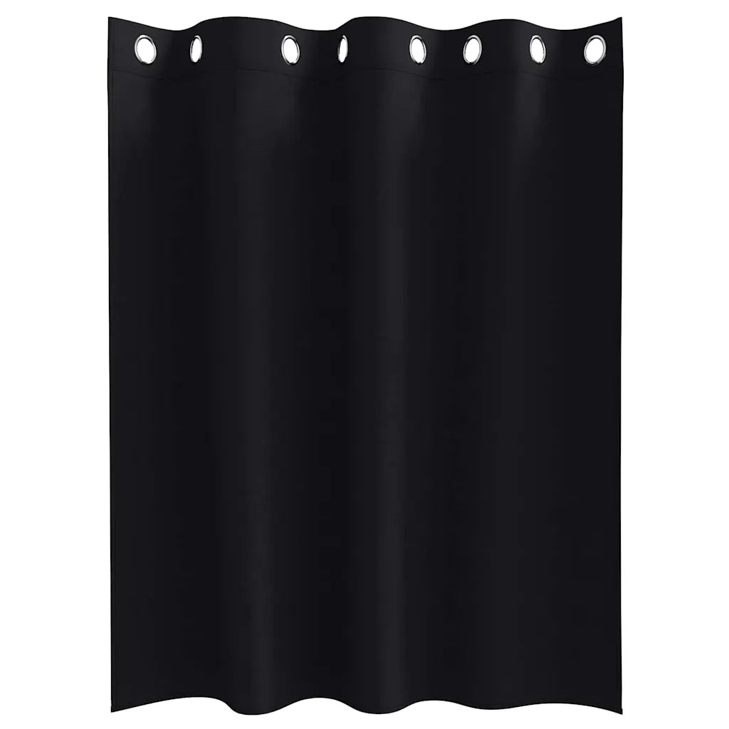 vidaXL Tende con tende 2 pcs Nero Poliestere