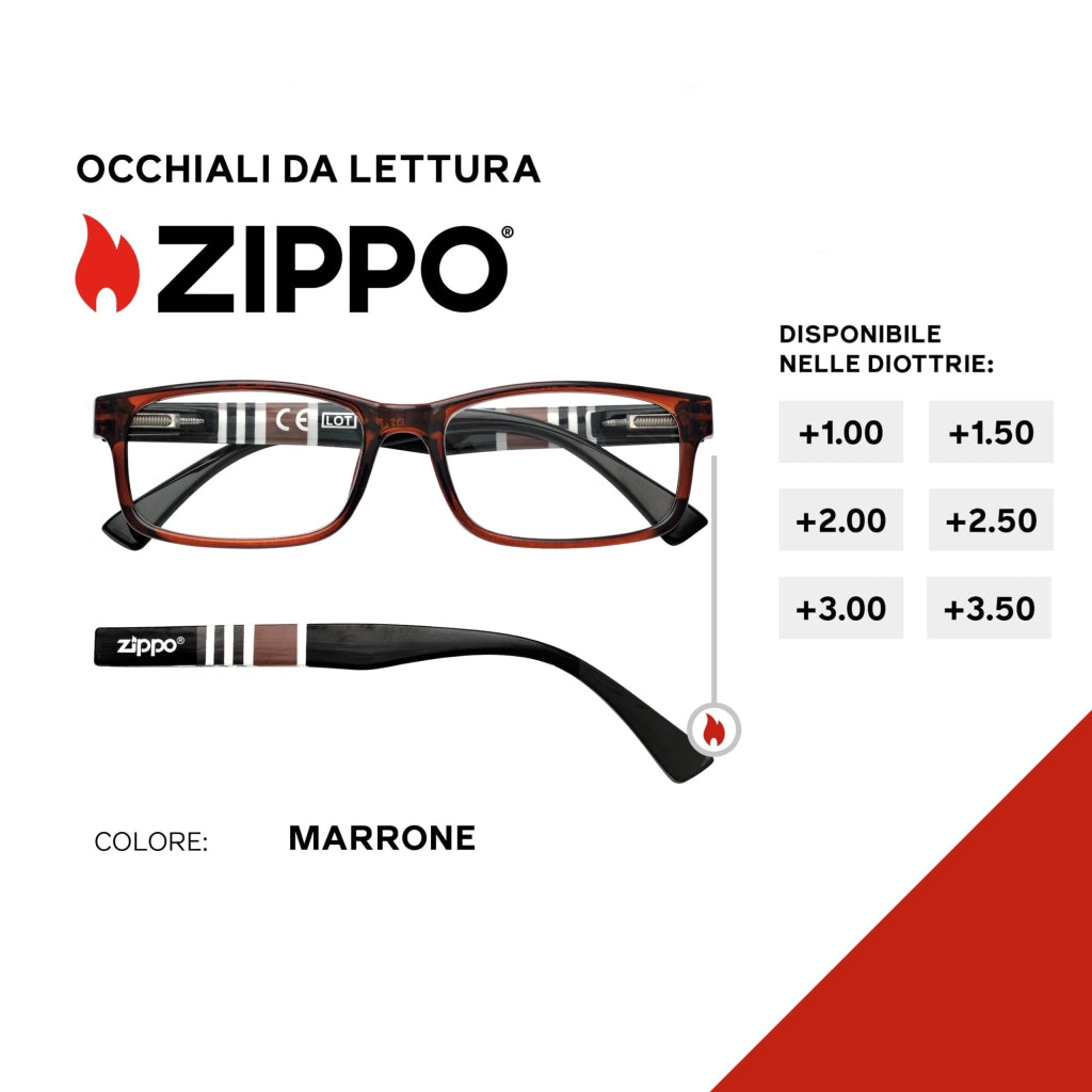 Occhiale Lettura con 2 B25 BRO200 Zippo 2 Pezzi