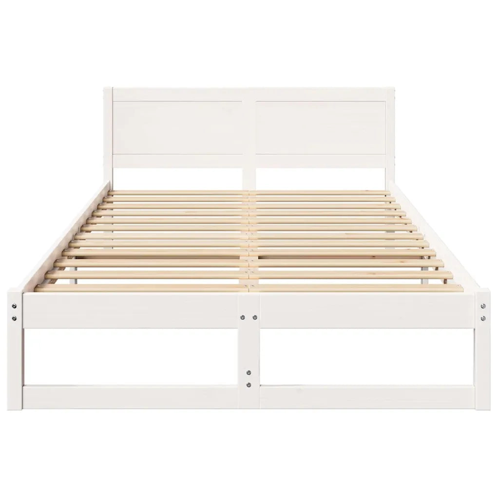 Struttura del letto Bianco 120 x 190 cm Pino massello 873284
