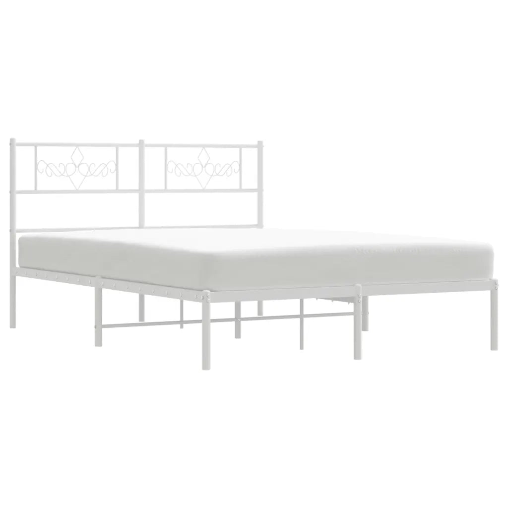 Giroletto con Testiera Metallo Bianco 140x190 cm