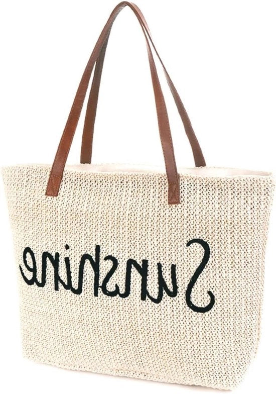 Borsa da spiaggia con strisce per donne - Borsa grande per spese con misura standard