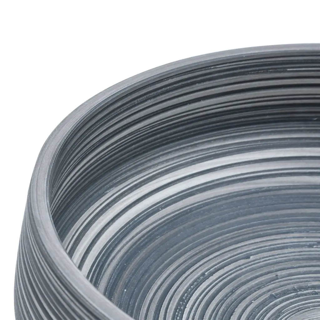 Lavabo da Appoggio Grigio Rotondo ¦µ41x14 cm Ceramica CFW7361806