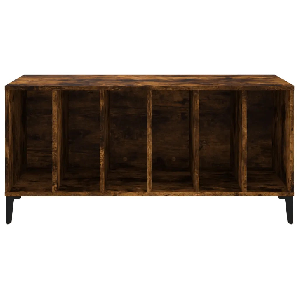 Mobile Porta Dischi Rovere Fumo 100x38x48 cm Legno Multistrato 831986