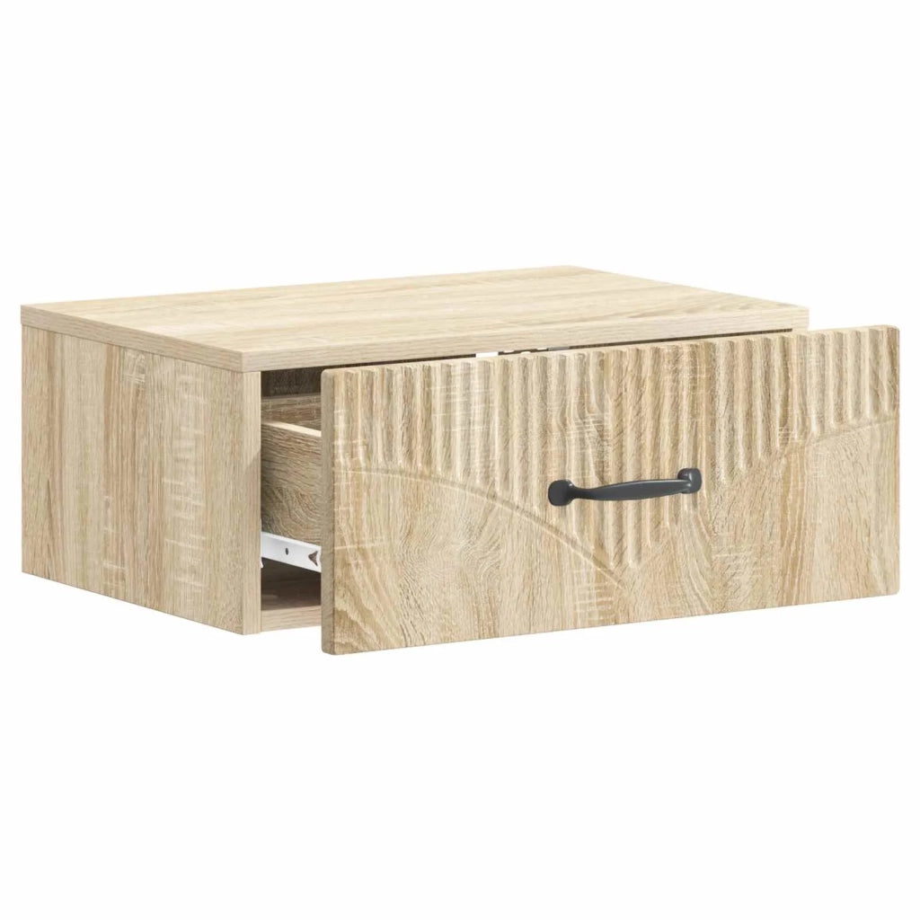 Comodino | Armadio da Notte | Mobiletto da notte a muro Rovere Sonoma 49 x 34,5 x 20 cm