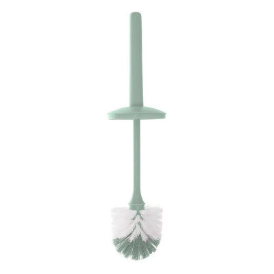 Scopino wc da appoggio verde acqua in plastica con portascopino