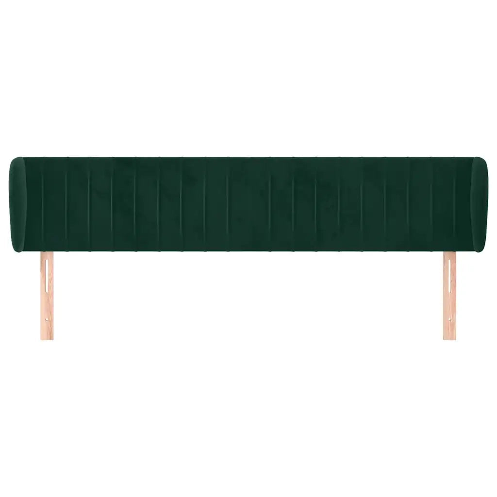 Testiera | Testata ad Orecchio Verde Scuro 203x23x78/88 cm in Velluto