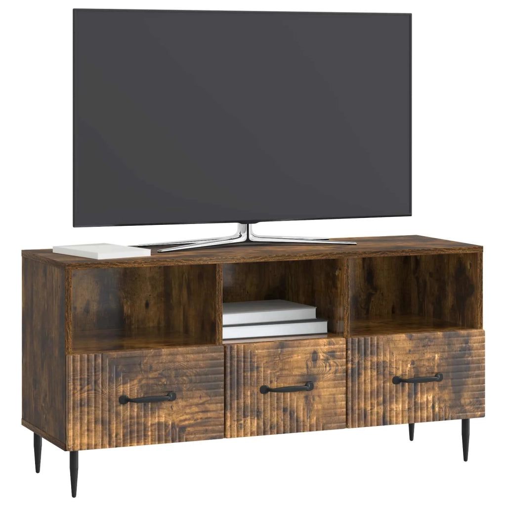 Mobile TV Rovere Fumo 102 x 34,5 x 50 cm Legno ingegnerizzato