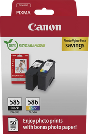 Canon PG-585/CL-586 PVP cartuccia d'inchiostro 2 pz Originale Nero, Ciano, Magenta, Giallo