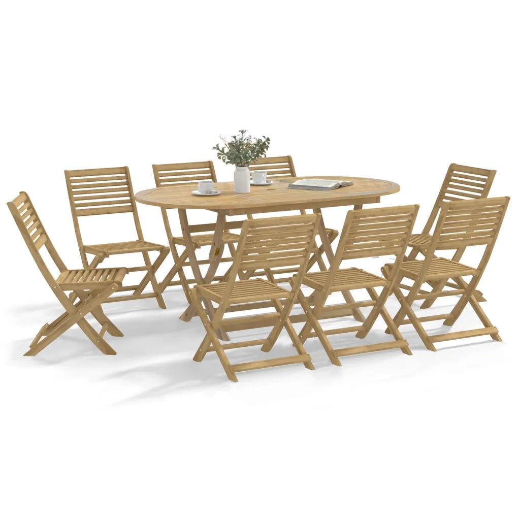 Set da Pranzo da Giardino 9 pz Legno Massello di Acacia 3295006