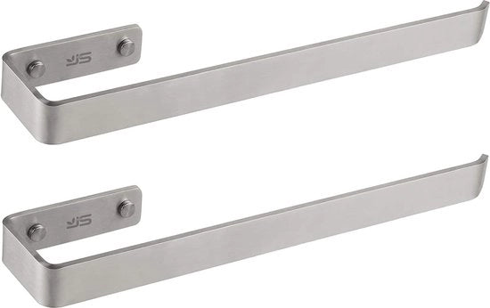Sostegno per asciugamani a muro in acciaio inossidabile a mano, per bagno e cucina, 38 cm, 2 pezzi