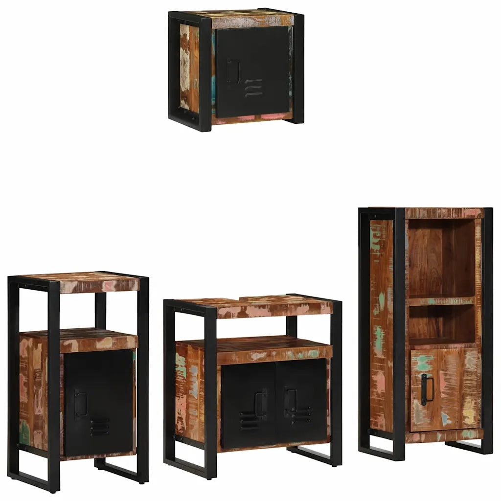 Set di mobili per il bagno 4 pcs Legno Recuperato Massello 3305639
