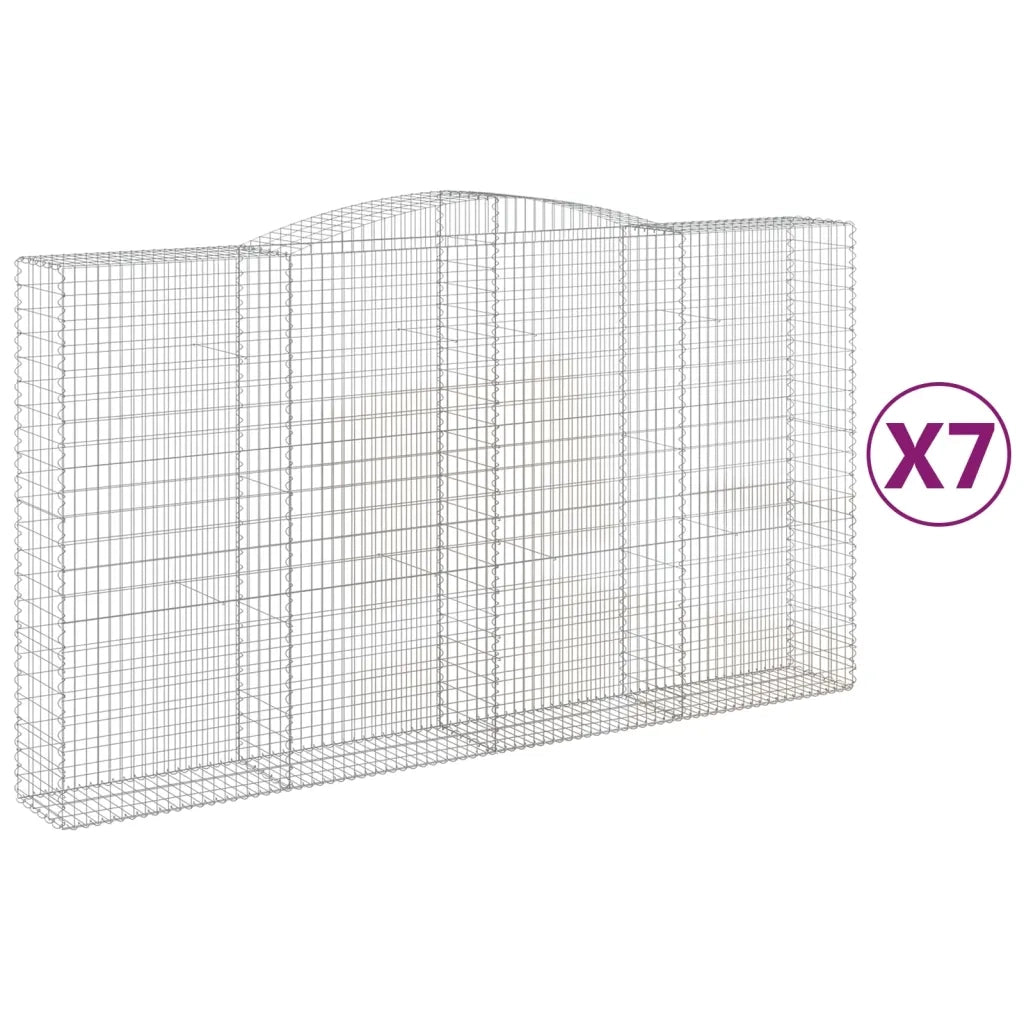 Cesti Gabbioni ad Arco 7 pz 400x50x220/240 cm Ferro Zincato