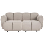 Divano modulare a 2 posti in tessuto beige, divano componibile a due elementi, stile moderno
