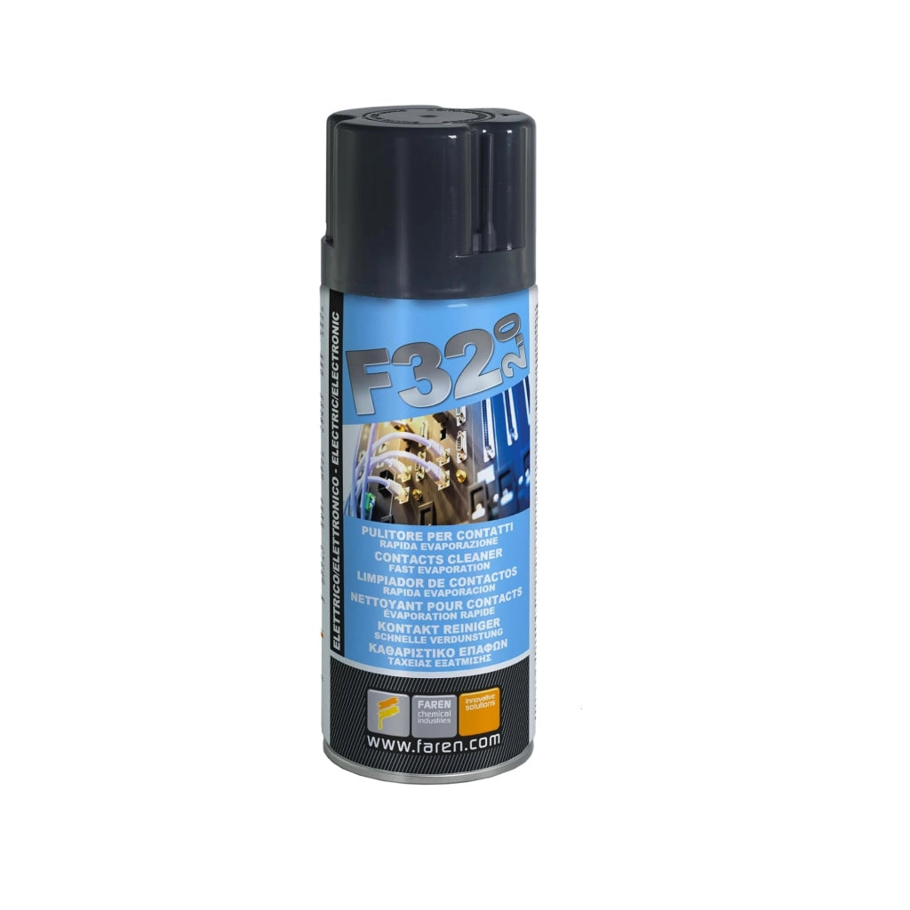 Pulitore per contatti spray sgrassante F32.2 rapida evaporazione apparecchi elettrici motori circuiti quadri