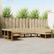 Set di divani da esterno con cuscino 9 pcs Naturale e Beige 3369836