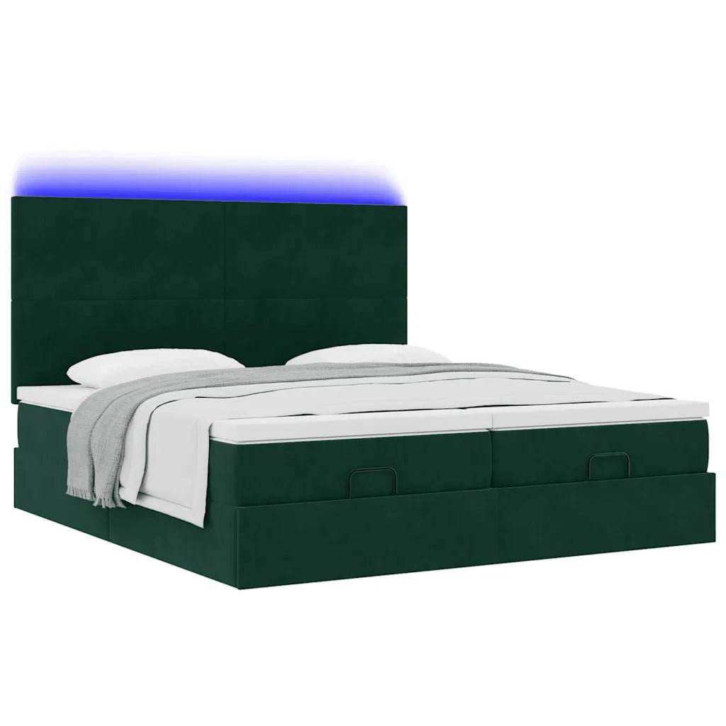 Struttura Letto Pouf con Materassi 200x200 cm Velluto