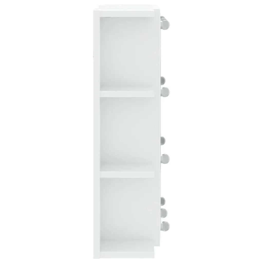 Mobile a Specchio | Armadio da bagno con LED Bianco Lucido 70x16,5x60 cm