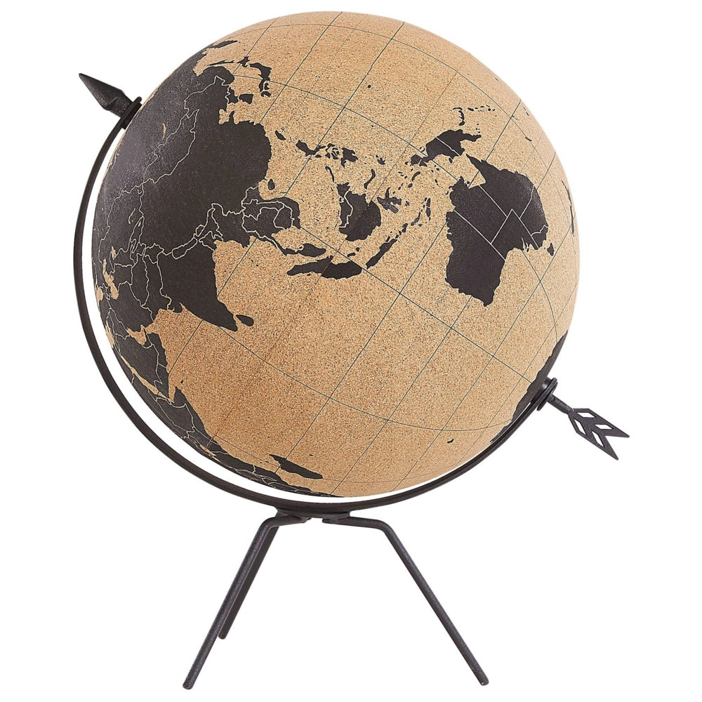 Globo Decorativo mappamondo color Marrone Sughero 25 cm Moderno
