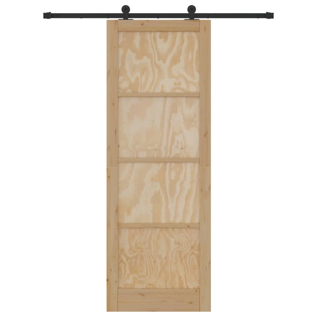 Porta scorrevole Naturale e Nero 83 x 232 cm 3445454