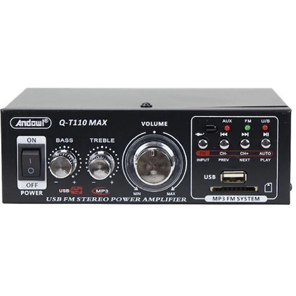 Trade Shop - Amplificatore Di Potenza Audio Stereo Hi-fi Q-t110 Max Con Riverbero Karaoke Telecomando -