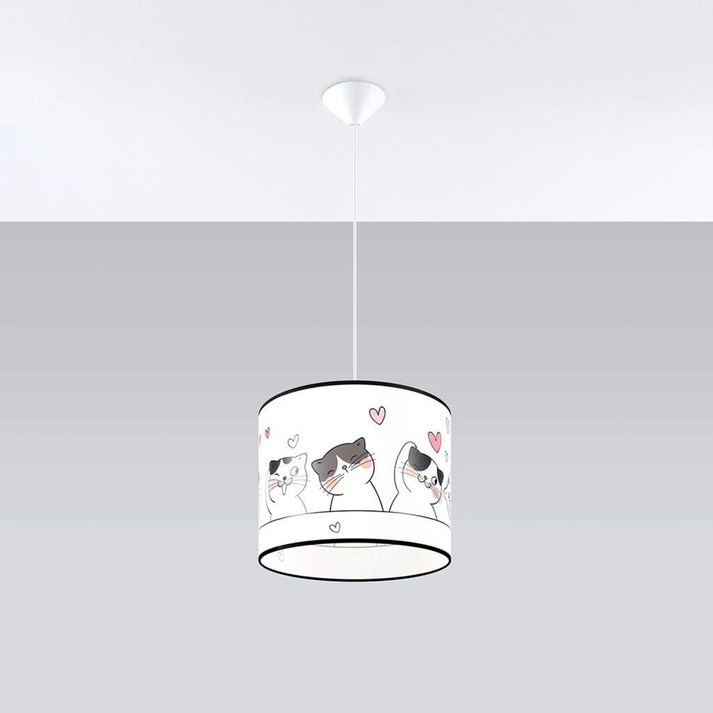 Lampada sospesa bimbi tonda Ø30 gattini FELINO E27