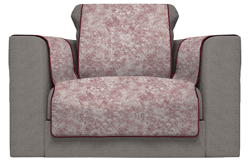 Copridivano con Copri Braccioli Seduta 230 cm in Poliestere e Cotone Bordeaux