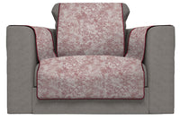 Copridivano con Copri Braccioli Seduta 230 cm in Poliestere e Cotone Bordeaux