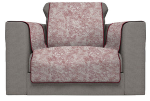 Copridivano con Copri Braccioli Seduta 230 cm in Poliestere e Cotone Bordeaux