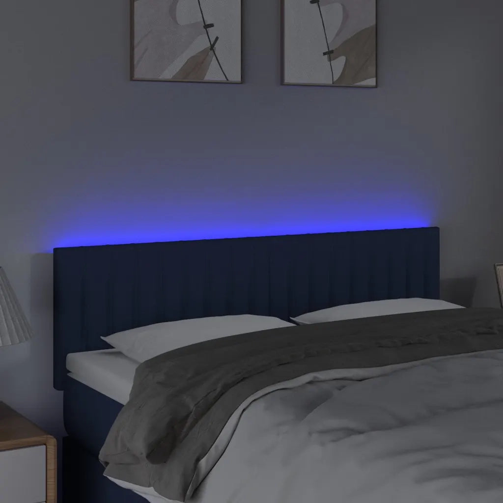 Testiera | Testata a LED Blu 144x5x78/88 cm in Tessuto