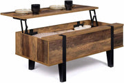 Tavolino rettangolare alzabile in legno AUSTRIA con base a perno