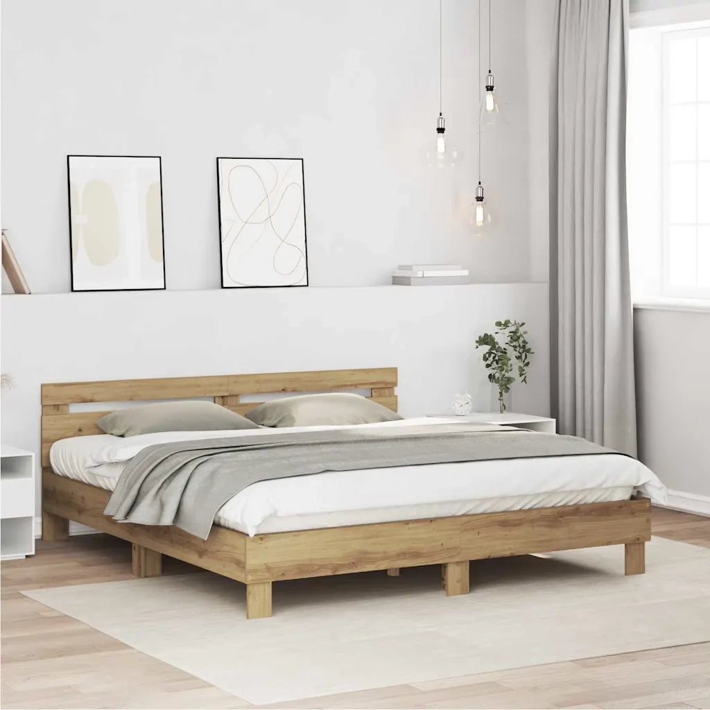 vidaXL Struttura del letto Rovere artigianale 180 x 200 cm