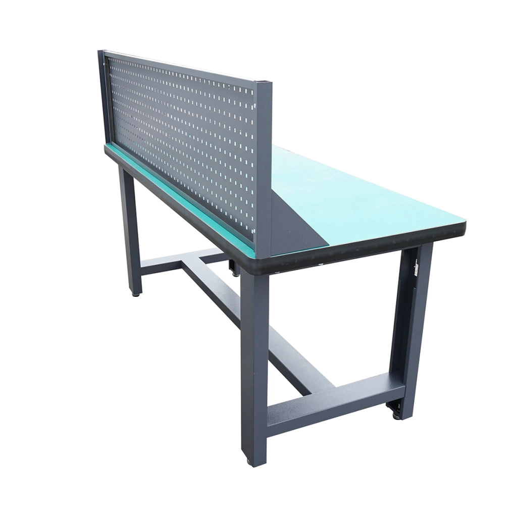 Tavolo, banco da lavoro per officina con pannello forato 1800x750x800+450mm