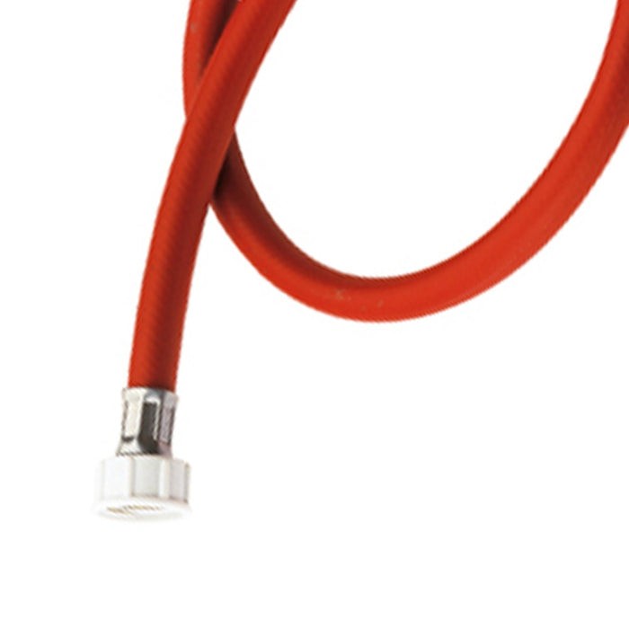 Tubo di carico per lavatrice, colore rosso con curvetta 150 cm