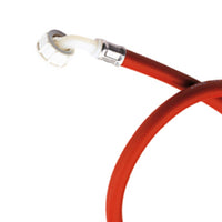 Tubo di carico per lavatrice, colore rosso con curvetta 150 cm