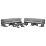 Set Divani a Pallet e Cuscini 6 pz in Pino Impregnato Grigio cod mxl 48014
