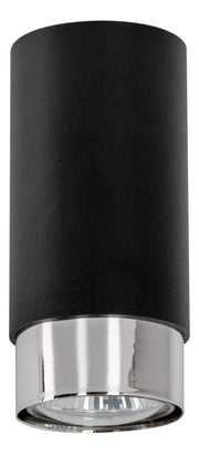 Plafoniera spot Hava 1 luce Lampex nero/cromo GU10 13cm