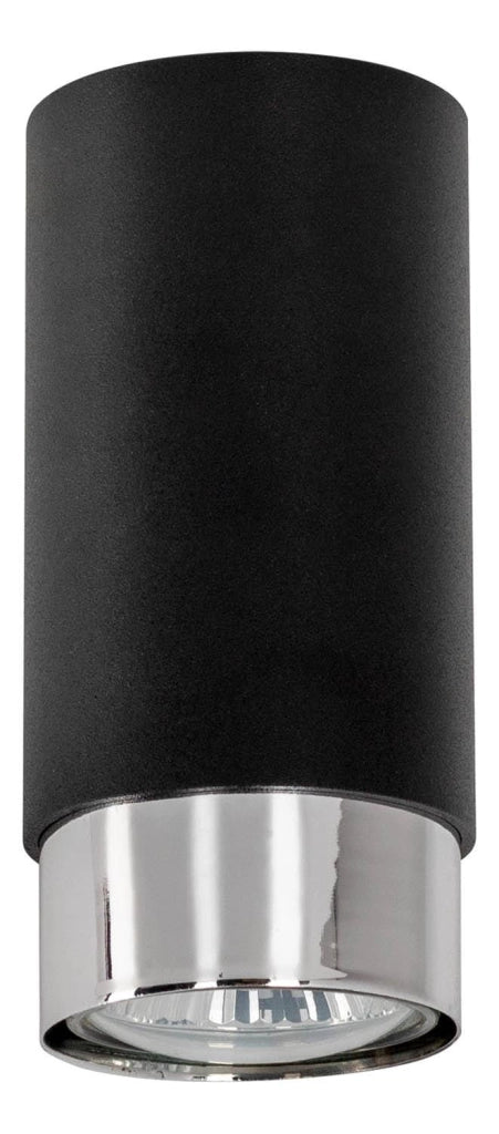 Plafoniera spot Hava 1 luce Lampex nero/cromo GU10 13cm