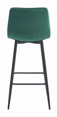 Sgabello Valora KODA in velluto verde scuro con gambe nere x2