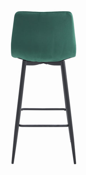 Sgabello Valora KODA in velluto verde scuro con gambe nere x2