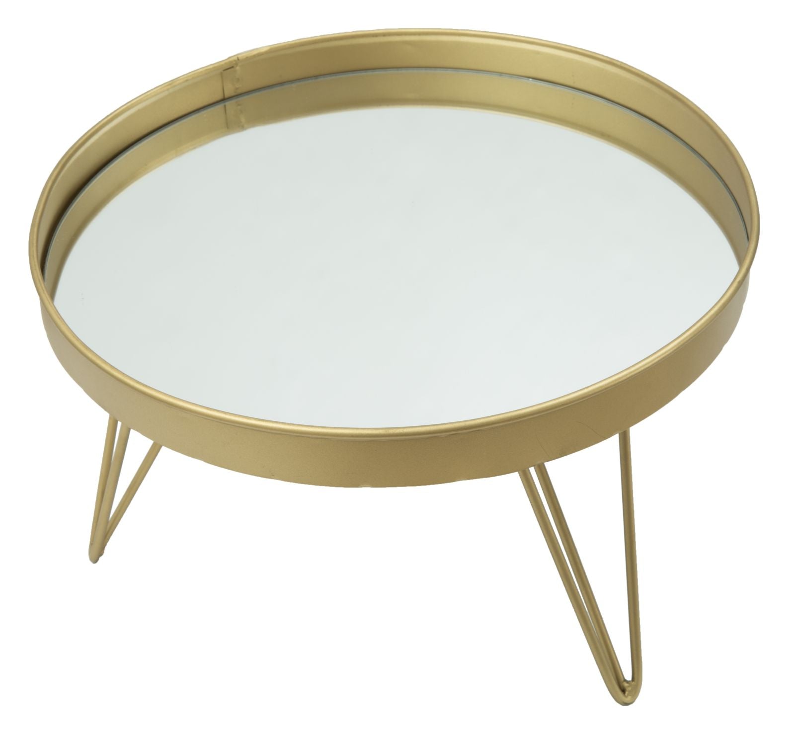 Svuota Tasche Glam Oro/Mirror Ø31x18 cm in Ferro e Specchio Oro