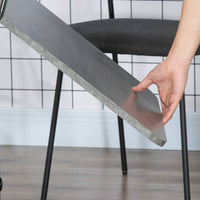 Tavolo Pieghevole a Ribalta 120x60x76.5 cm con 2 Cassetti e Armadietto in Legno Effetto Cemento Grigio