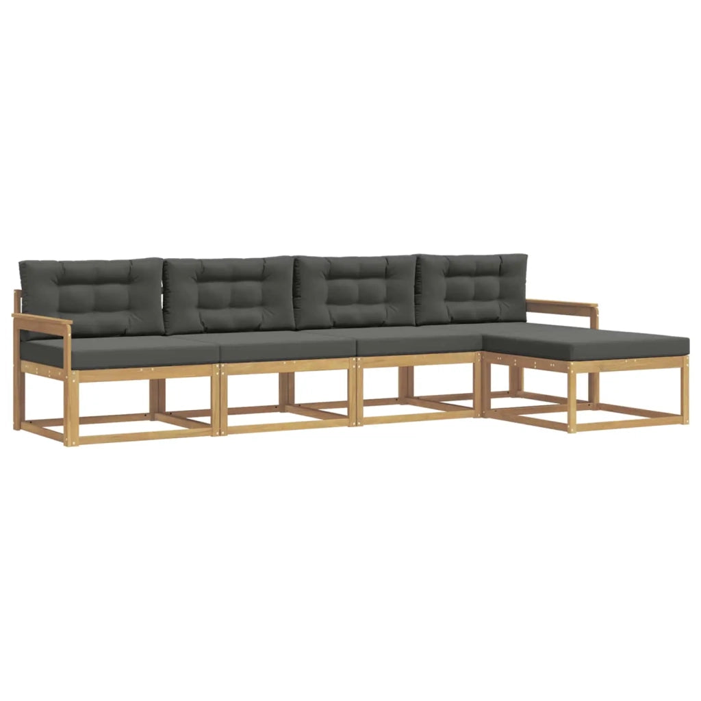 Set di divani da esterno 4 pz Bianco e Antracite Poliestere 3386296